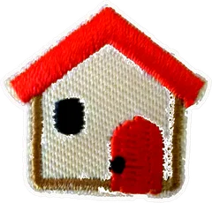 Maison à porte rouge